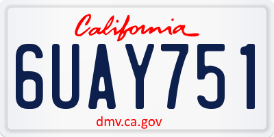 CA license plate 6UAY751