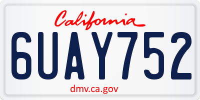 CA license plate 6UAY752