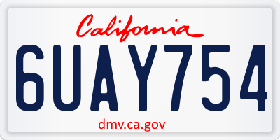 CA license plate 6UAY754