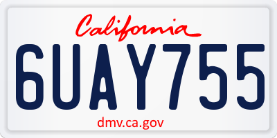 CA license plate 6UAY755