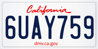 CA license plate 6UAY759