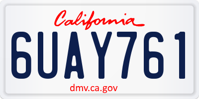 CA license plate 6UAY761