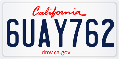 CA license plate 6UAY762