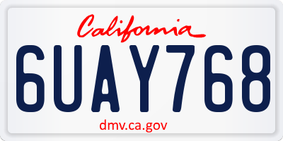 CA license plate 6UAY768