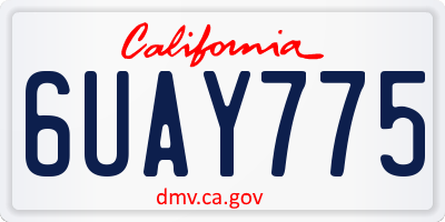 CA license plate 6UAY775