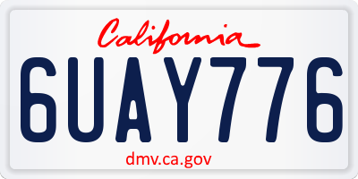 CA license plate 6UAY776