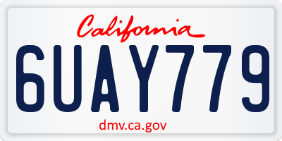 CA license plate 6UAY779