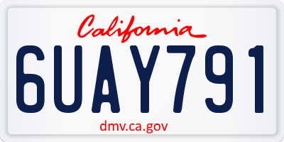 CA license plate 6UAY791