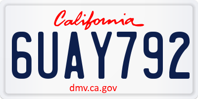 CA license plate 6UAY792