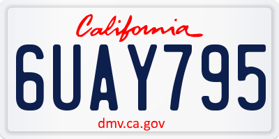 CA license plate 6UAY795