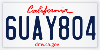 CA license plate 6UAY804