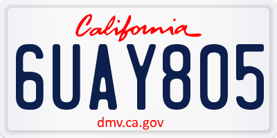 CA license plate 6UAY805