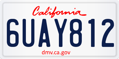 CA license plate 6UAY812