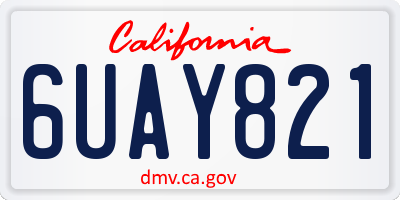 CA license plate 6UAY821