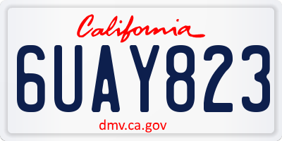 CA license plate 6UAY823