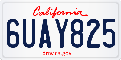 CA license plate 6UAY825