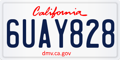 CA license plate 6UAY828