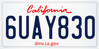 CA license plate 6UAY830