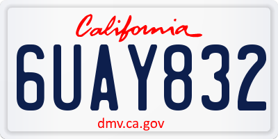 CA license plate 6UAY832