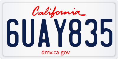 CA license plate 6UAY835
