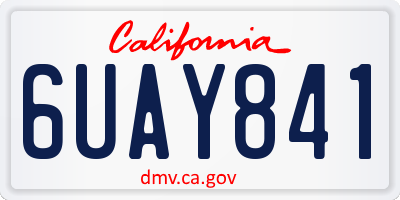 CA license plate 6UAY841