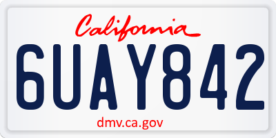 CA license plate 6UAY842
