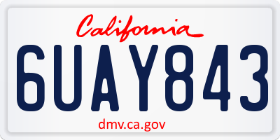 CA license plate 6UAY843