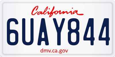 CA license plate 6UAY844