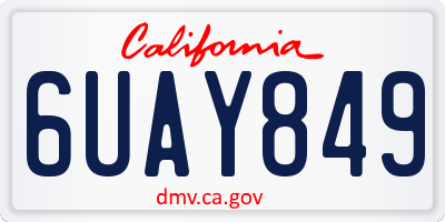CA license plate 6UAY849