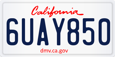 CA license plate 6UAY850