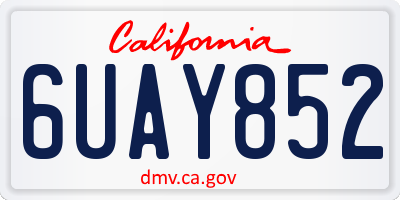 CA license plate 6UAY852