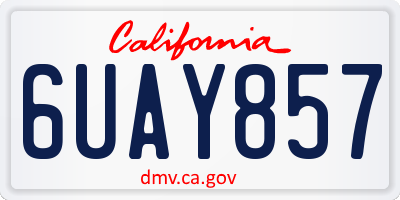 CA license plate 6UAY857