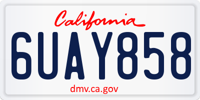 CA license plate 6UAY858