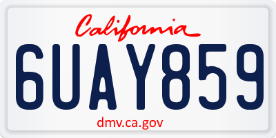 CA license plate 6UAY859