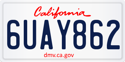 CA license plate 6UAY862