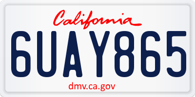 CA license plate 6UAY865