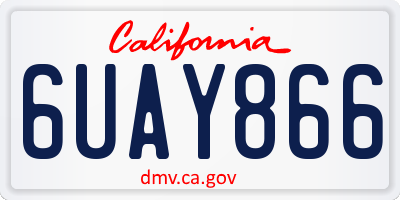 CA license plate 6UAY866
