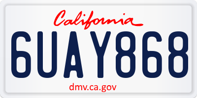 CA license plate 6UAY868