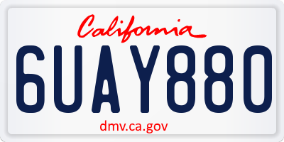 CA license plate 6UAY880