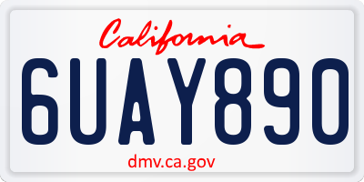 CA license plate 6UAY890