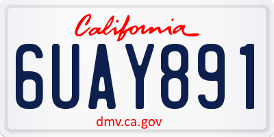 CA license plate 6UAY891