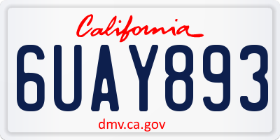 CA license plate 6UAY893