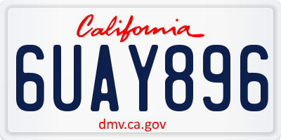 CA license plate 6UAY896