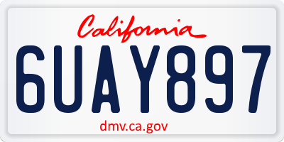 CA license plate 6UAY897