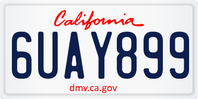 CA license plate 6UAY899