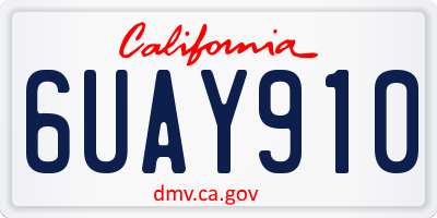 CA license plate 6UAY910