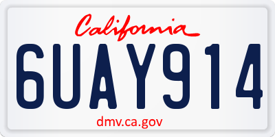 CA license plate 6UAY914