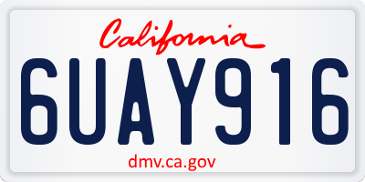CA license plate 6UAY916