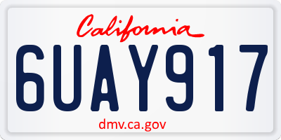 CA license plate 6UAY917