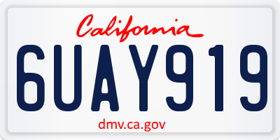 CA license plate 6UAY919